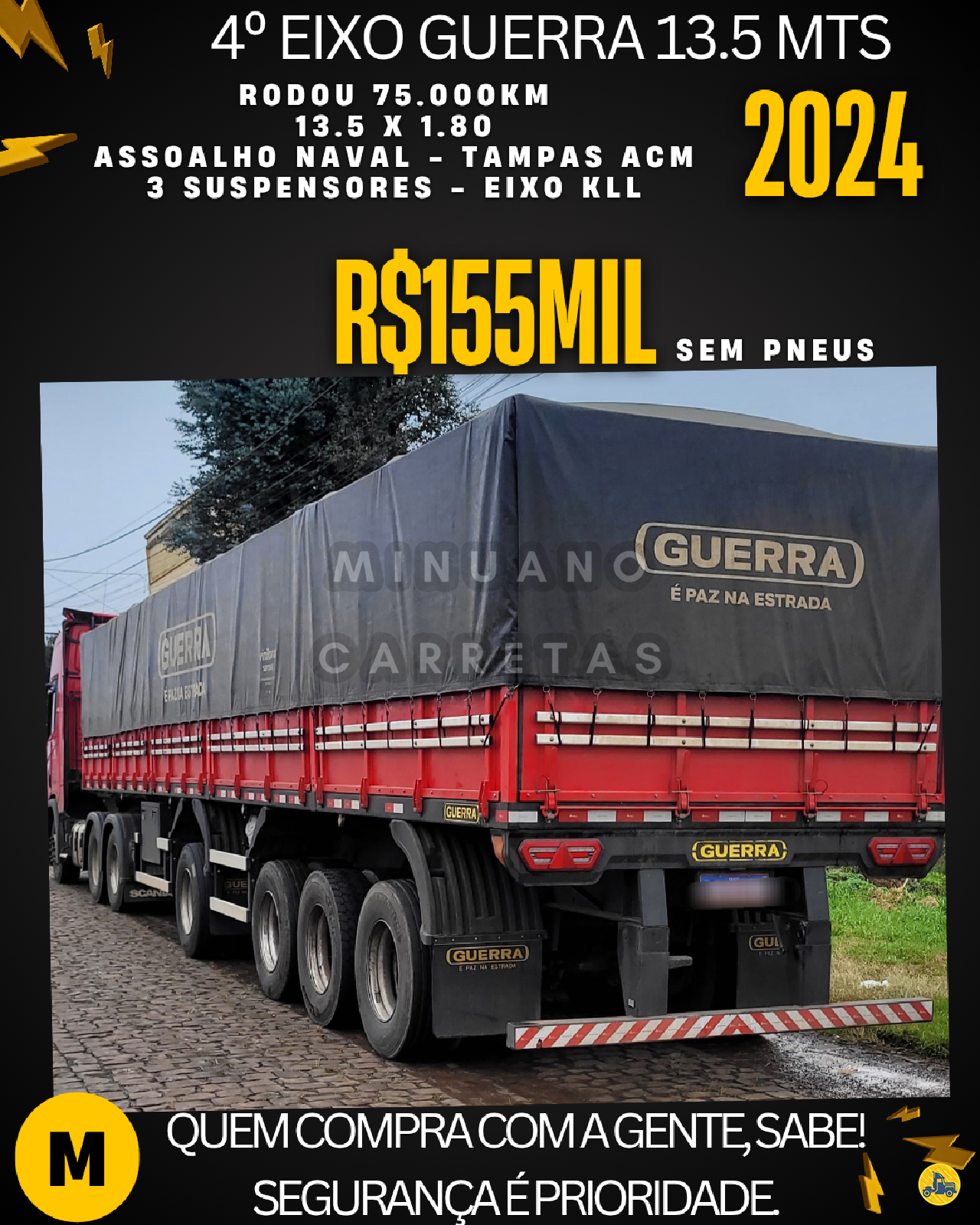 CARRETA SEMI-REBOQUE GRANELEIRO Minuano Carretas VACARIA RIO GRANDE DO SUL RS